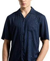 Men's Lightweight Short Sleeve Button Up Bandana Print Camp Shirt