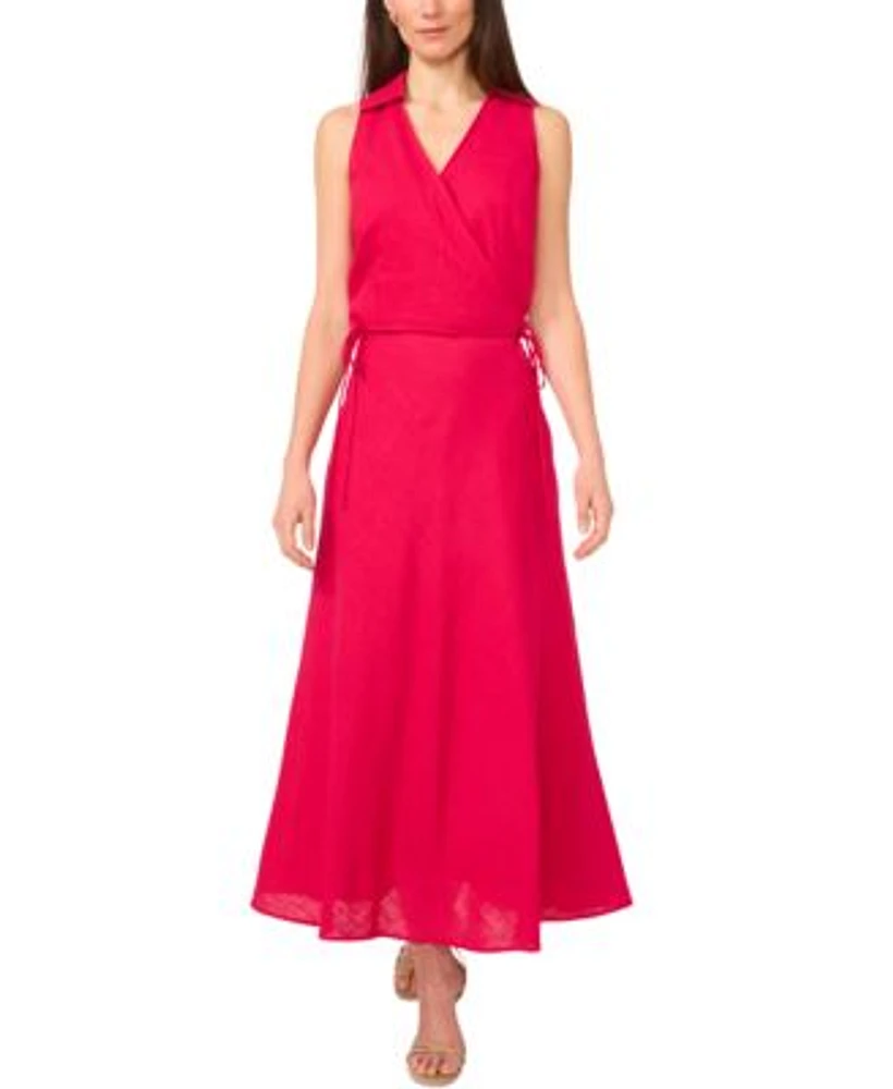1.State Womens Collared Crossover Cropped Top A Line Maxi Skirt