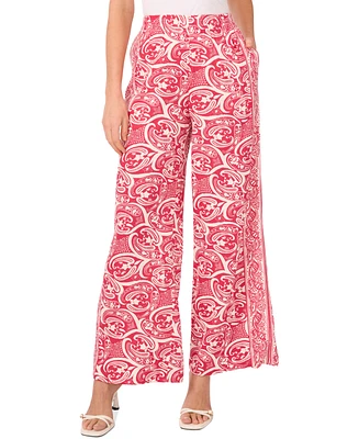 1.State Women's Printed Wide-Leg Pull-On Pants