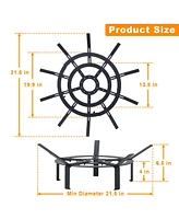 Aoodor 31 in Fire Grate, Round Adjustable Size Smoke-Free Fire Pit Grate, Heavy Duty Burning Log Grate for Outdoor Campfire, Hearth Wood Stove and Out