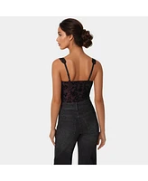 Bebe Women's Flocked Mesh Bodysuit