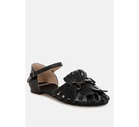 Ramita Horsebit Fringe Flat Sandals
