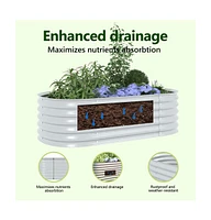 Garden Raised Bed 63"x31.5"x17.3" Galvanized Steel Silver
