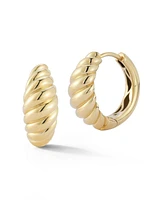 Rachel Zoe Fine Jewelry 14K Gold Bold Graduated Twist Hoop Earrings