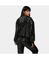 Bebe Women's X Ciara Sequin Hoodie Jacket