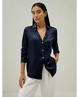 Elegant Button Up Silk Shirt for Women