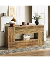 Tribesigns 63-Inch Farmhouse Console Table for Entryway, Living Room, Hallway, or Behind The Couch, Natural Brown Modern Long Entrance Foyer Accent Fu
