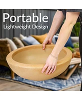 Weather-Resistant Polyresin Double-Walled Percival Outdoor Flower Pot Planter - 20.75"