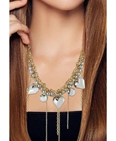 Rachel Zoe Gold and Rhodium Plated Bold Heart Statement Necklace