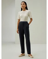 Sophisticated Slim-Fit Adjustable Silk Ankle Pants for Women