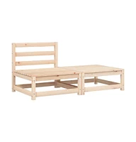 Patio Sofa Armless with Cushions and Footstool