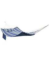 Quilted Fabric Double Outdoor Hammock - 2-Person with Metal Curved Spreader Bars Catalina Beach