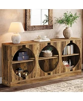Tribesigns 68.11-Inch Long Console Table, 3-Tier Entryway Table with Storage, All-Wood Sofa Table Behind The Couch, Farmhouse Hallway Table for Entryw
