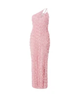 Quiz Women's One Shoulder Cut Out 3D Floral Maxi Dress