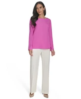 Halston Women's Button-Trim Top