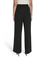 Halston Women's Button-Trim Straight-Leg Pants