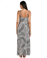La Blanca Women's Dream Catcher Geo-Print Maxi Cover-Up Dress