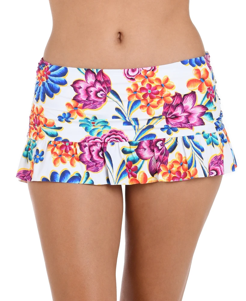La Blanca Women's Paradiso Ruffled Floral-Print Swim Skirt