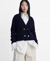 Mango Women's Double Breasted Knitted Sweater