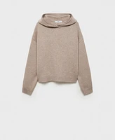 Mango Women's Wool Blend Hooded Sweater