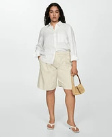 Mango Women's Pocket Linen Shirt