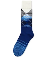 Perry Ellis Portfolio Men's Faded Argyle Crew Socks