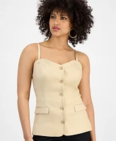 Guess Women's Isabeau Sleeveless Corset Button-Front Top