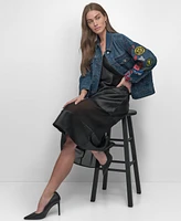 Dkny Women's Patchwork Denim Jacket