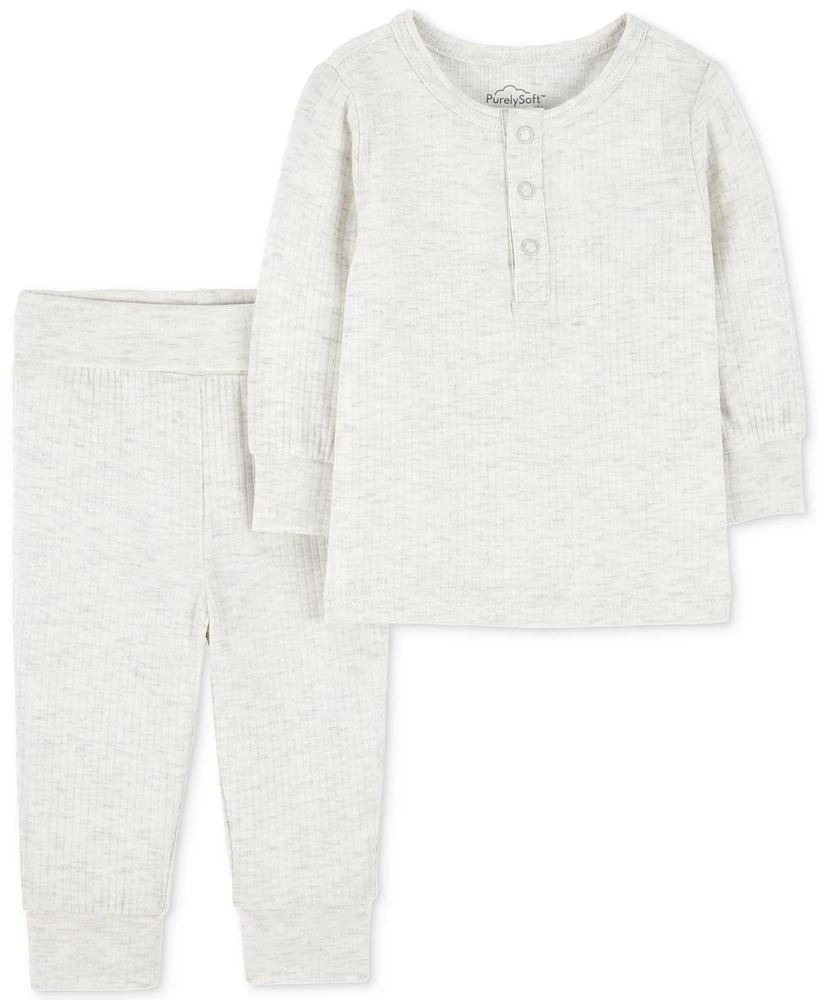 PurelySoft by Carter's Baby T-Shirt & Pants, 2 Piece Set