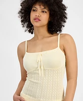 Guess Women's Reina Pointelle-Kit Ribbed Sweater Camisole