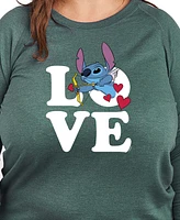 Hybrid Apparel Plus Stitch Valentine's Day Love Crew Neck T-Shirt