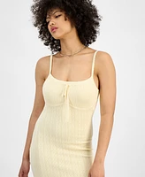 Guess Women's Reina Pointelle-Knit Ribbed Dress