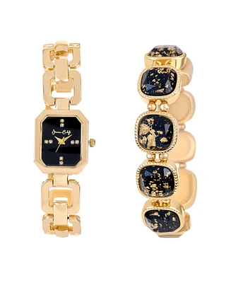 Jessica Carlyle Women's Shiny Gold Tone Metal Alloy Analog Watch 22mm