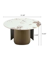 Manhattan Comfort 31.49" Monica Modern Sintered Stone Top Coffee Table