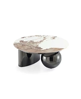 Manhattan Comfort 31.49" Laurel Modern Sintered Stone Top Coffee Table