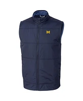 Cutter & Buck Men's Navy Michigan Wolverines Stealth Full-Zip Vest