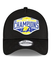 New Era Men's Black Los Angeles Rams 2024 Nfc West Division Champions Locker Room 9FORTY A-Frame Adjustable Hat