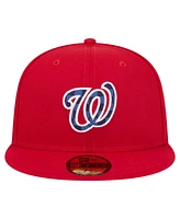 New Era Men's Red Washington Nationals Checkered Undervisor 59FIFTY Fitted Hat