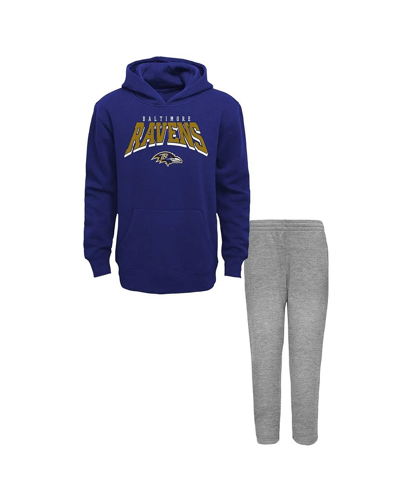 Outerstuff Toddler Baltimore Ravens Dynamic Duo Fleece Pullover Hoodie Sweatpants Set