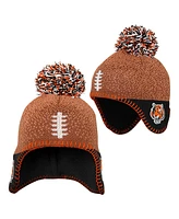 Outerstuff Preschool Brown Cincinnati Bengals Football Head Knit Hat with Pom