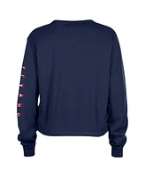 New Era Women's Navy Houston Texans Thermal Crop Long Sleeve T-Shirt