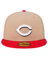 New Era Men's Khaki Cincinnati Reds 59FIFTY Fitted Hat