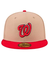 New Era Men's Khaki Washington Nationals 59FIFTY Fitted Hat