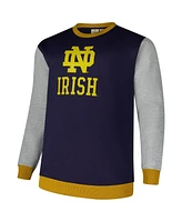 Fanatics Men's Navy Notre Dame Fighting Irish Contrast Sleeve Large Chest Big Tall Pullover Sweatshirt