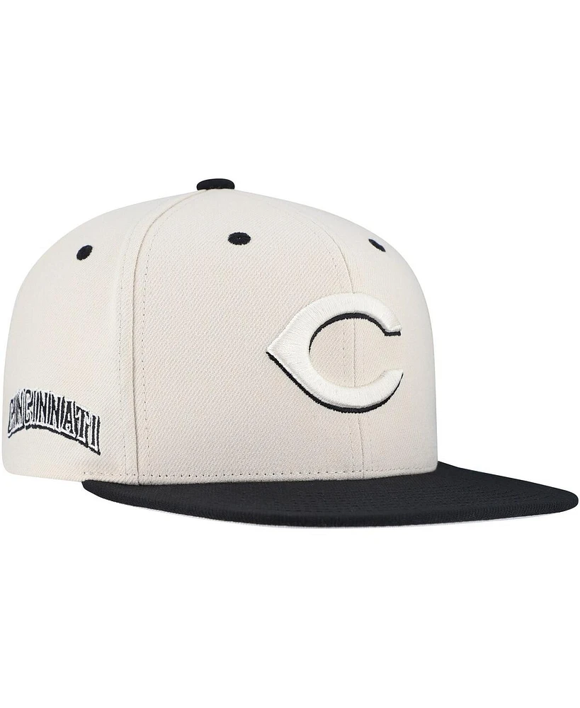 Mitchell & Ness Men's Cream Cincinnati Reds Snapback Hat