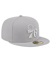 New Era Men's Gray Philadelphia 76ers Color Pack 59FIFTY Fitted Hat