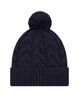 New Era Women's Navy Dallas Cowboys Cable Knit Hat with Pom