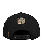 Pro Standard Men's Black New York Rangers Metallic Logo Pinch Front Adjustable Hat