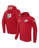 Pro Standard Men's Scarlet San Francisco 49ers Split Logo Double Knit Full-Zip Hoodie