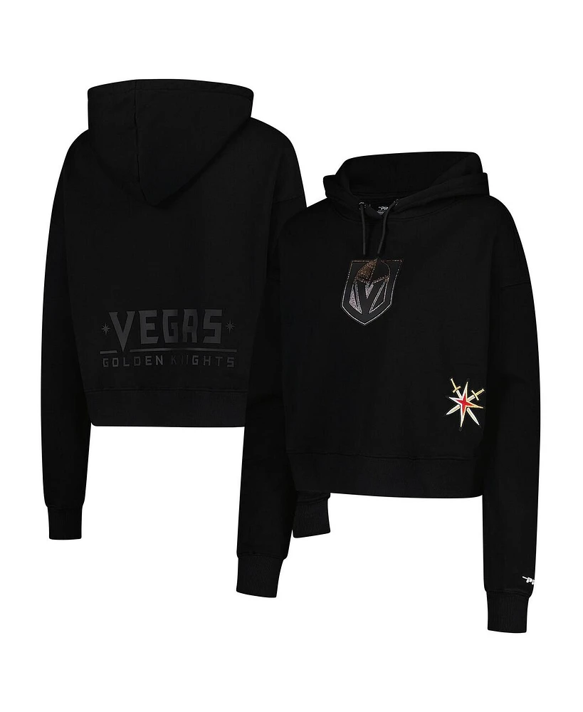 Pro Standard Women's Black Vegas Golden Knights Jewels Cropped Pullover Hoodie